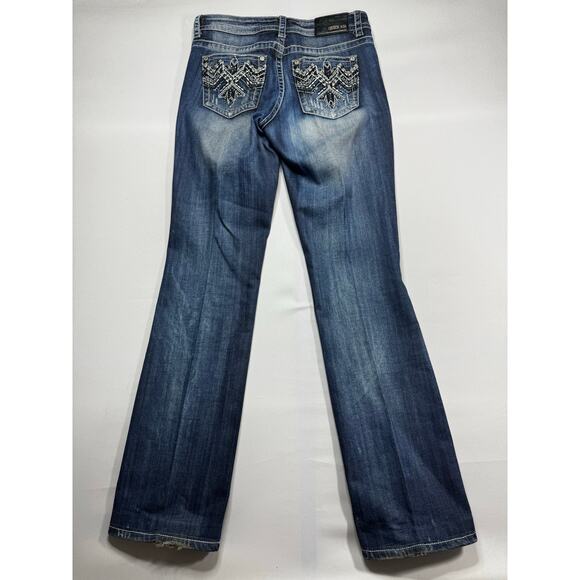 Grace in L.A. Women's Easy Fit Straight Leg Blue Denim Jeans - Size 28 (30x33.5) - Picture 5 of 9